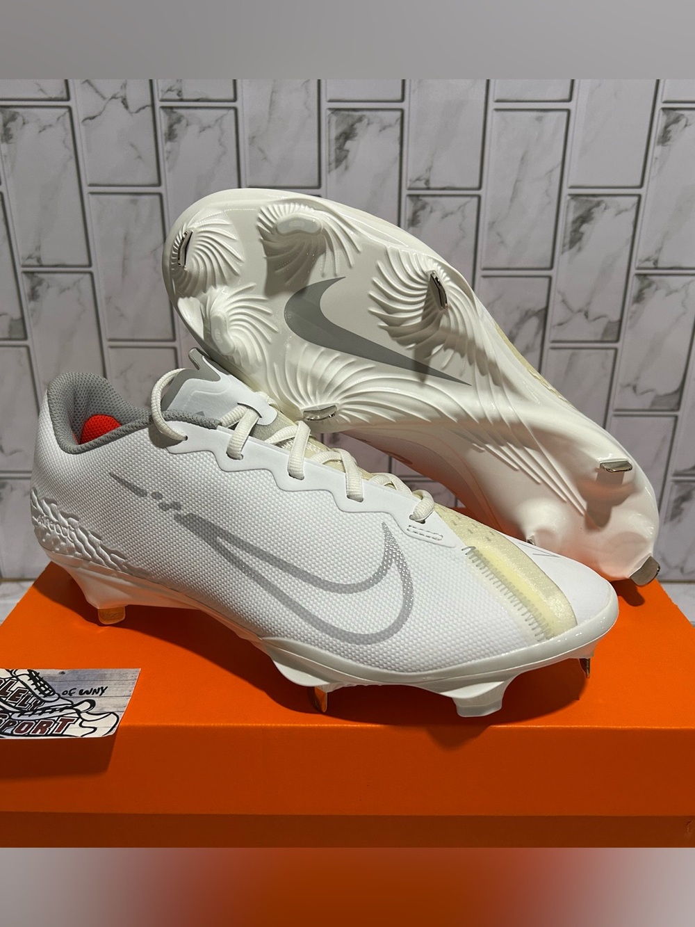 New Nike React Vapor Ultrafly Elite 4 White Baseball Cleats Spikes Mens MLB